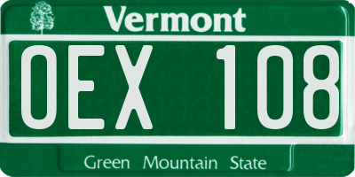 VT license plate OEX108