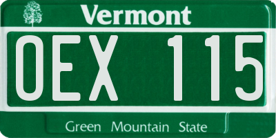 VT license plate OEX115