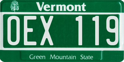 VT license plate OEX119
