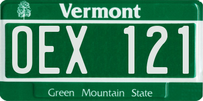 VT license plate OEX121