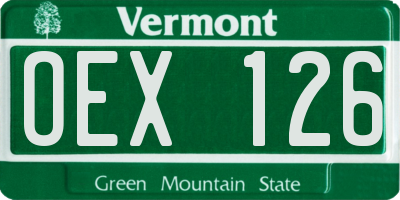 VT license plate OEX126