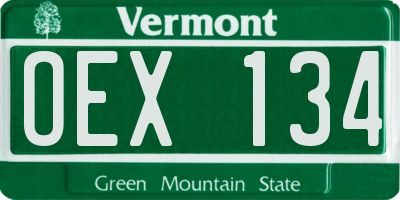 VT license plate OEX134