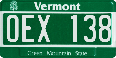 VT license plate OEX138