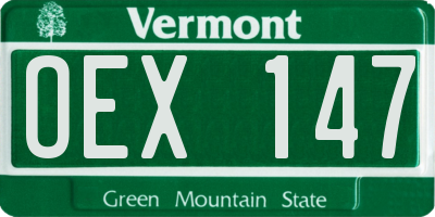 VT license plate OEX147
