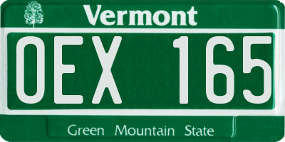 VT license plate OEX165