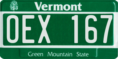 VT license plate OEX167