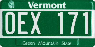 VT license plate OEX171