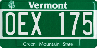 VT license plate OEX175