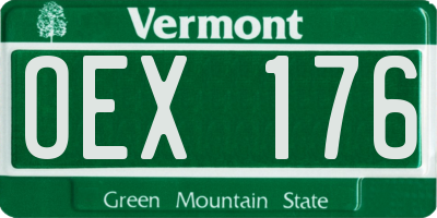 VT license plate OEX176