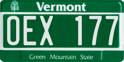 VT license plate OEX177