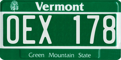 VT license plate OEX178