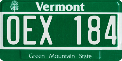 VT license plate OEX184