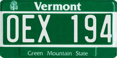 VT license plate OEX194
