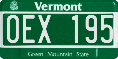 VT license plate OEX195