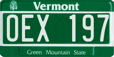 VT license plate OEX197