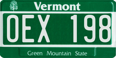 VT license plate OEX198