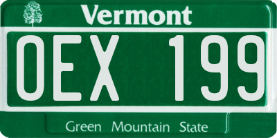 VT license plate OEX199