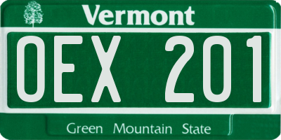 VT license plate OEX201