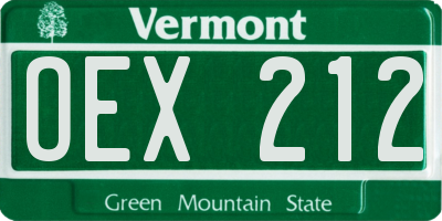 VT license plate OEX212