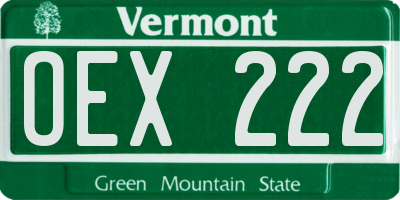 VT license plate OEX222
