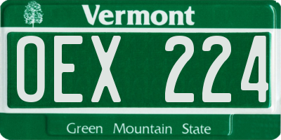 VT license plate OEX224