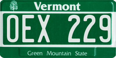 VT license plate OEX229