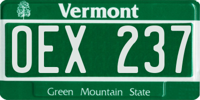 VT license plate OEX237