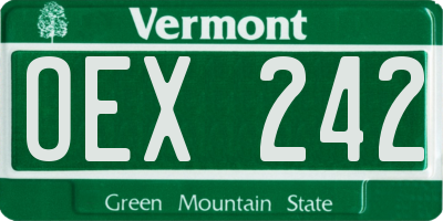 VT license plate OEX242