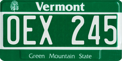 VT license plate OEX245
