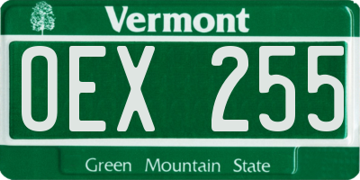 VT license plate OEX255