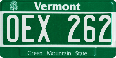 VT license plate OEX262