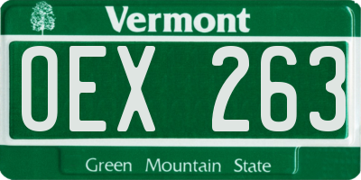 VT license plate OEX263