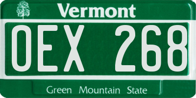 VT license plate OEX268