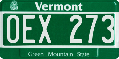 VT license plate OEX273