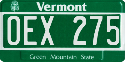 VT license plate OEX275