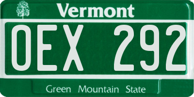 VT license plate OEX292