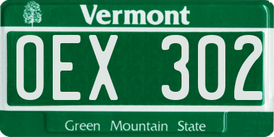 VT license plate OEX302