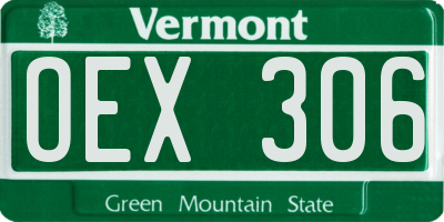 VT license plate OEX306