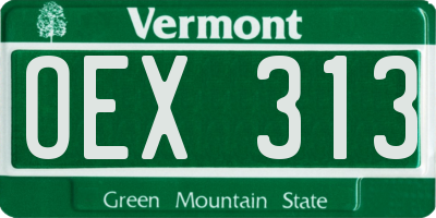 VT license plate OEX313