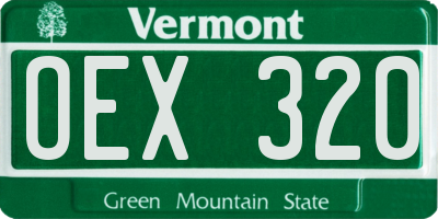 VT license plate OEX320