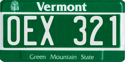 VT license plate OEX321