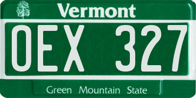 VT license plate OEX327