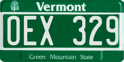 VT license plate OEX329