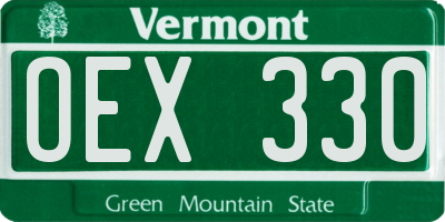 VT license plate OEX330