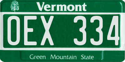 VT license plate OEX334