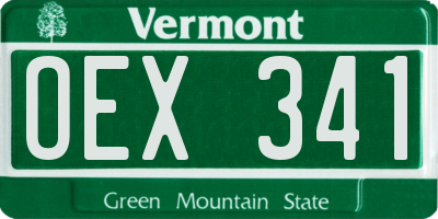 VT license plate OEX341