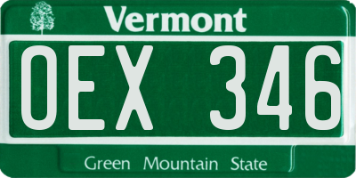VT license plate OEX346