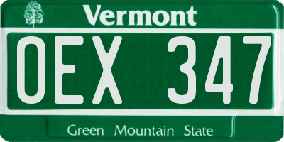 VT license plate OEX347