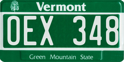 VT license plate OEX348