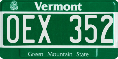 VT license plate OEX352